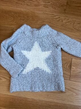 Crewcuts Light Gray Star Crewneck Sweater